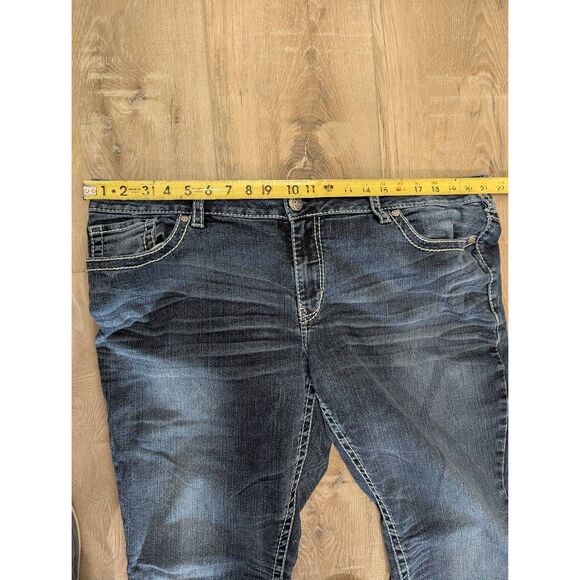 LONG Silver Aiko Mid Rise Jeans (33L) Bootcut EUC - Picture 6 of 12